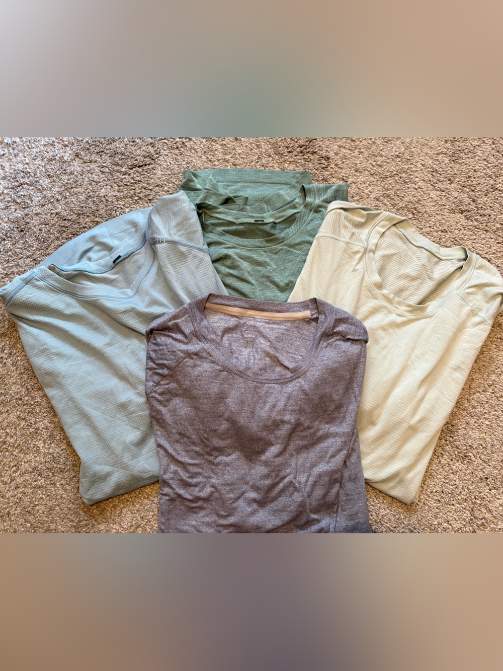 lululemon athletica Mens Vent Tech Shirts Lot of 4 - Mint/Blue/Sage/Teal
